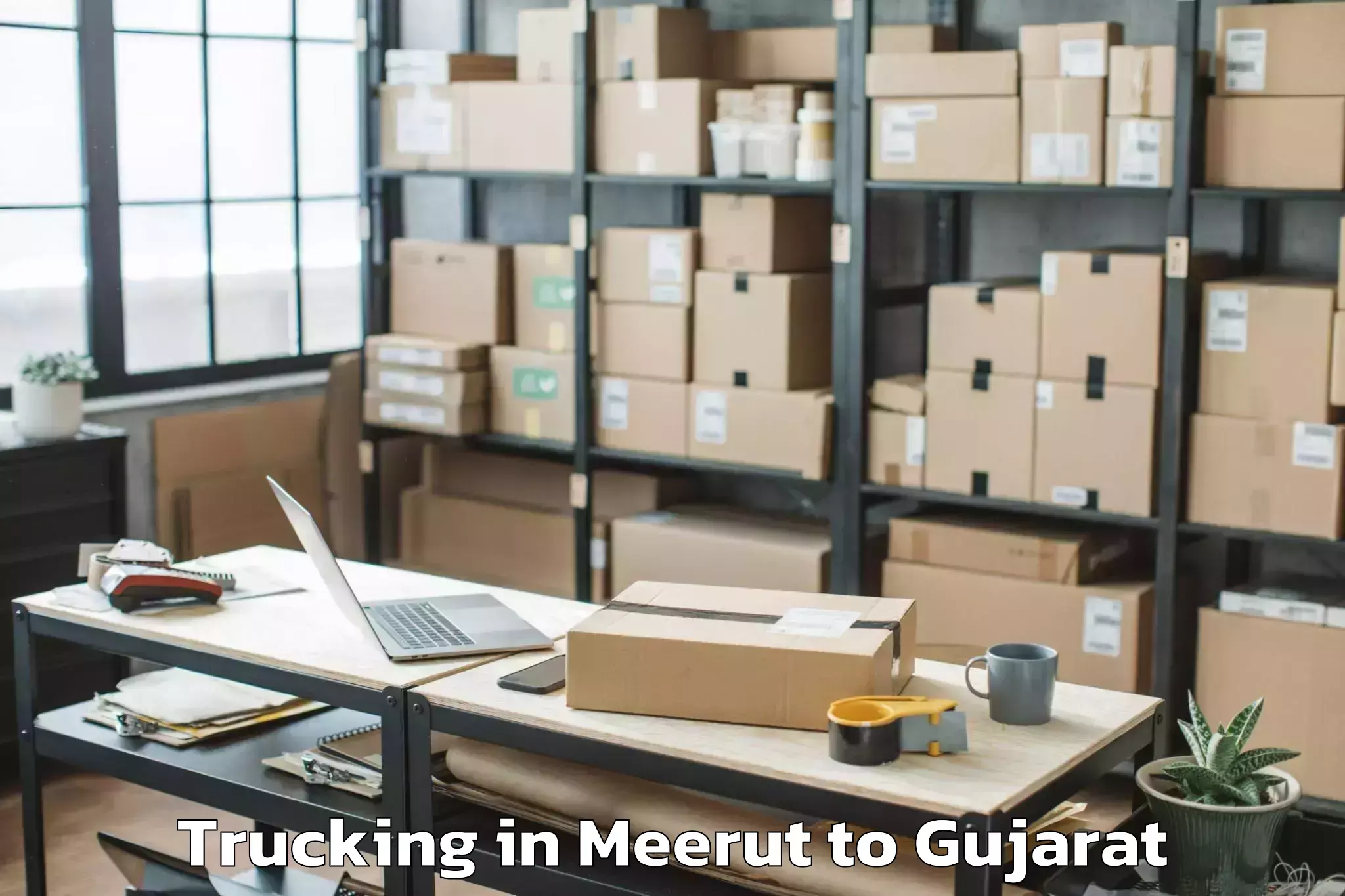 Leading Meerut to Dhuvaran Trucking Provider